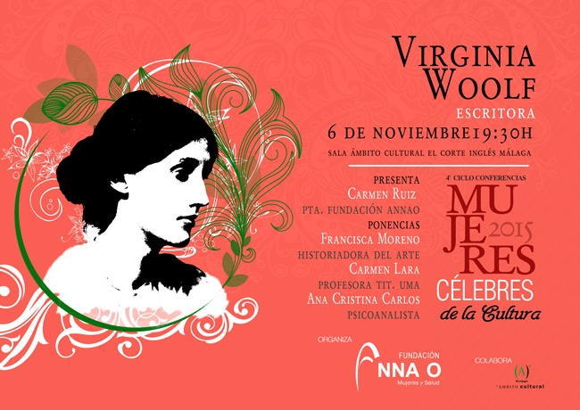 CONFERENCIA SOBRE LA ESCRITORA BRITÁNICA VIRGINIA WOOLF. 6 DE NOVIEMBRE. CICLO MUJERES CÉLEBRES DE LA CULTURA