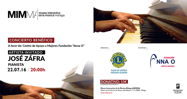 El Club de Leones Málaga Ilusión organiza un concierto benéfico de José Zafra a favor de Fundación Anna O.
