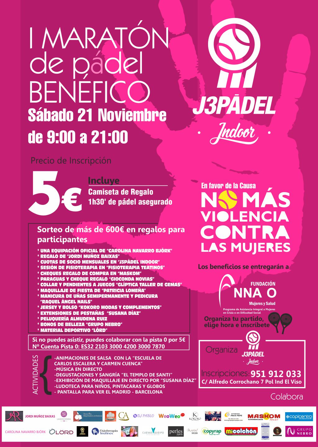 Presentado el I Maratón de Pádel Benéfico J3Pádel Indoor Contra la Violencia de Género